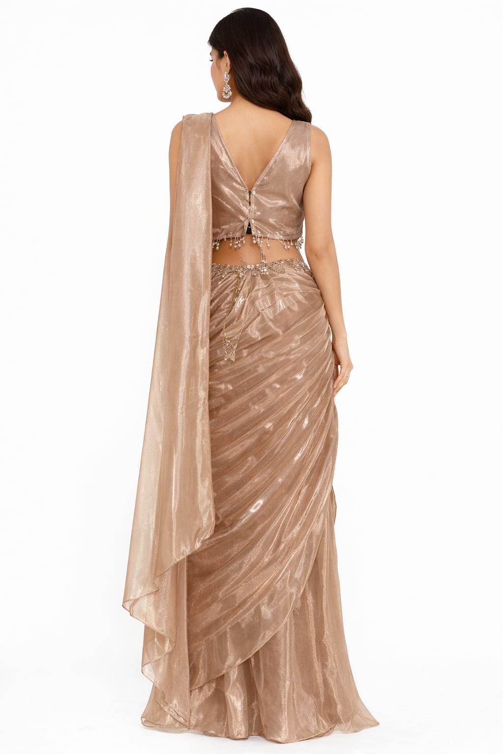 CROP TOP WITH DRAPE SAREE D.NO. 1022