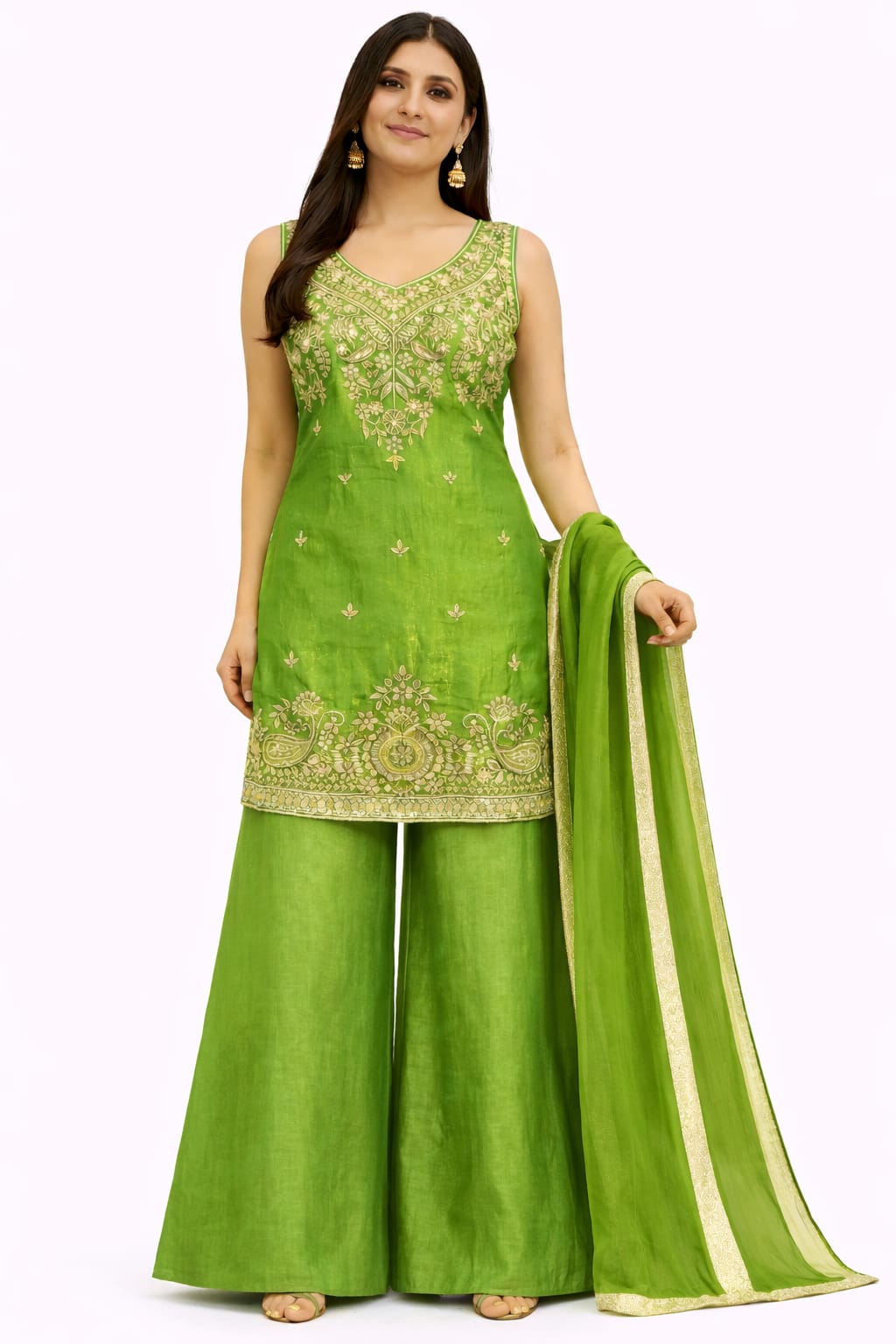 HAND WORK KURTA WITH CIRCULAR PLAZO D.NO. 1027