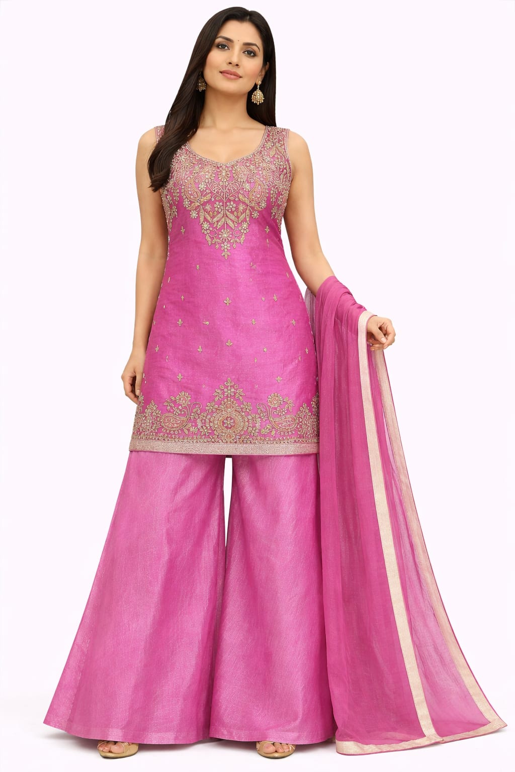 HAND WORK KURTA WITH CIRCULAR PLAZO D.NO. 1027