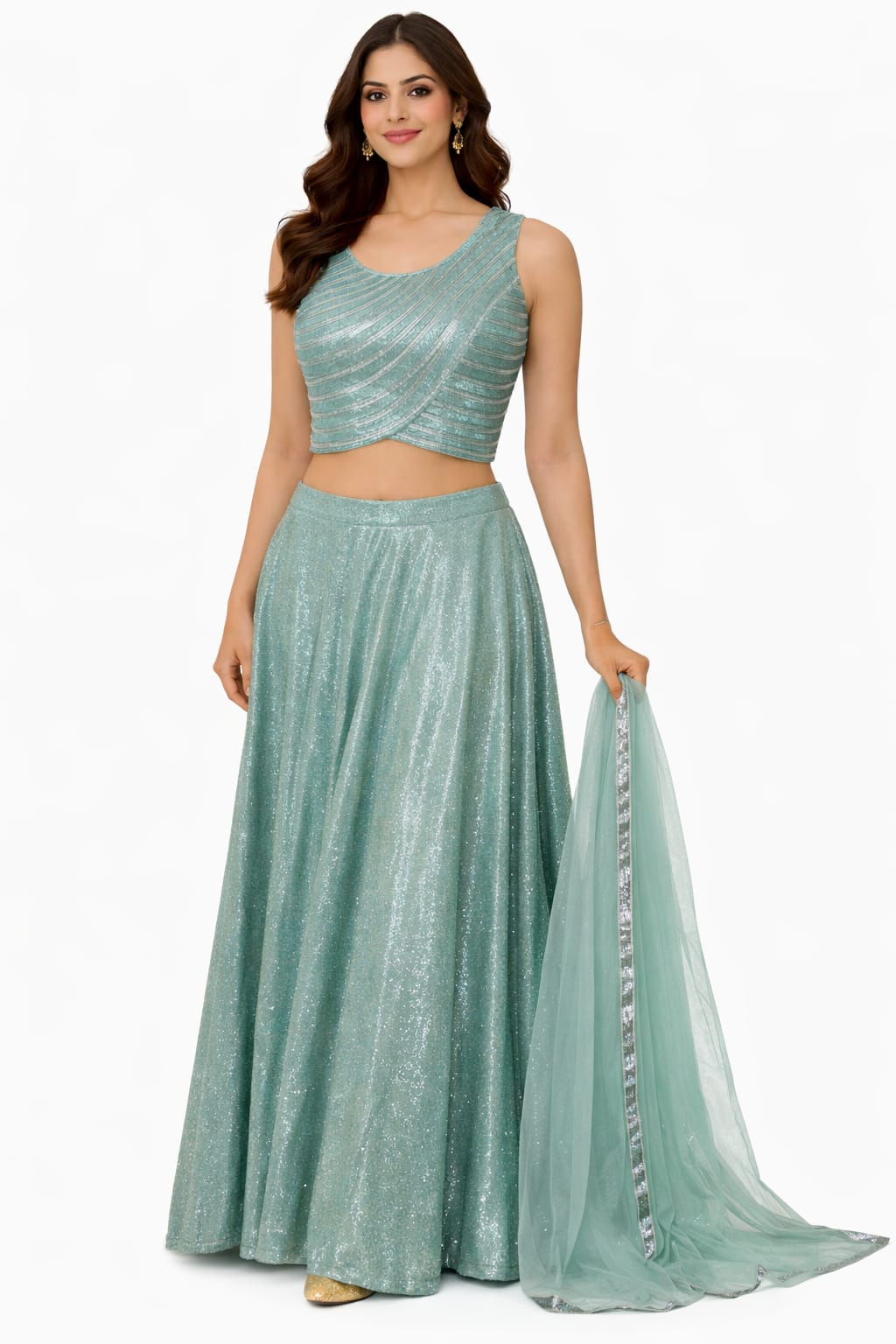 INDO WESTERN CROP TOP D.NO. 1021